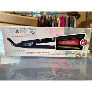 Uniqkka Zero Friction Digital Styler Jet Black Non Stick Nano Fiber Straightener
